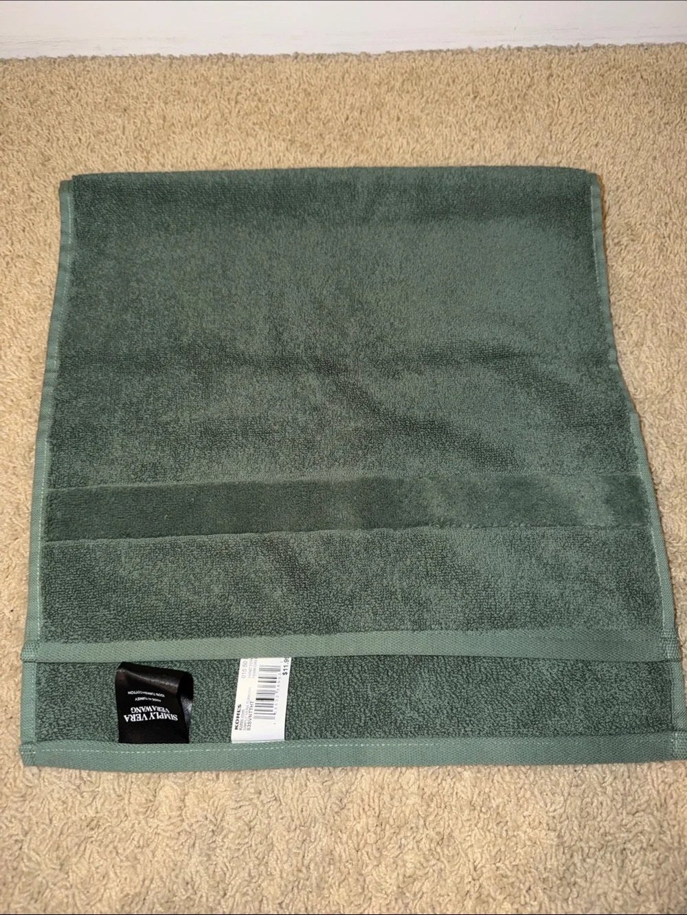 Simply Vera Vera Wang Fern Green Cotton Hand Towels